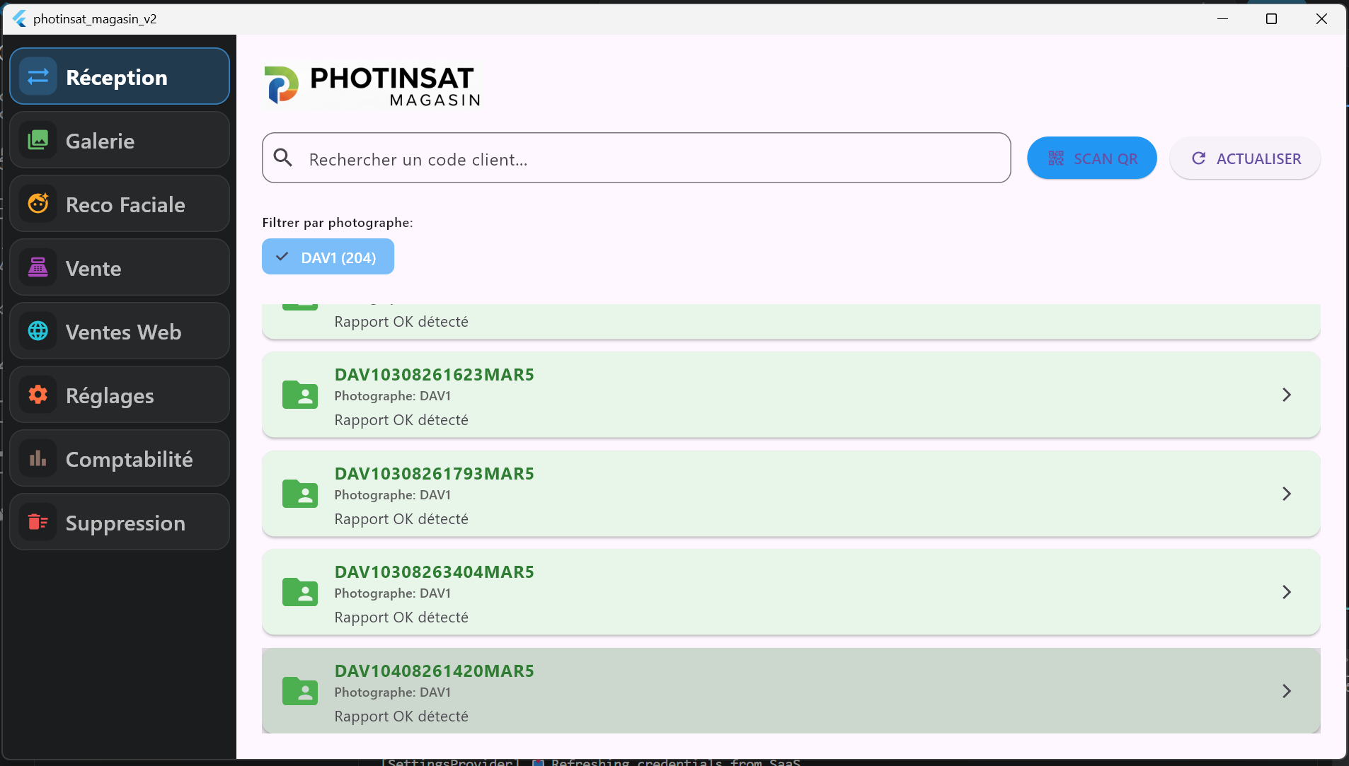 Interface Photinsat Magasin